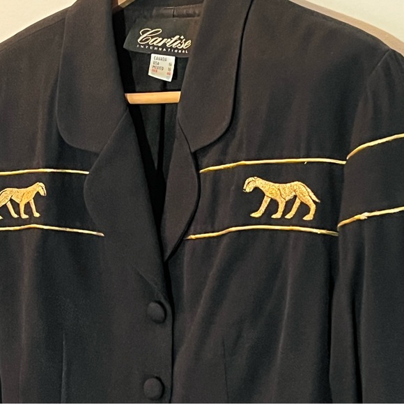 Vintage Embroidered Gold Panther Cropped Jacket - Picture 5 of 13